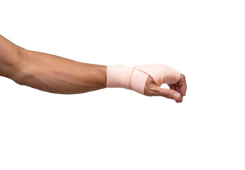 Broken hand warp with elastic bandage