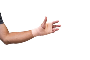 Broken hand warp with elastic bandage