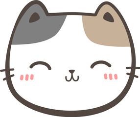 cute cat head cartoon element