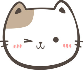 cute cat head cartoon element