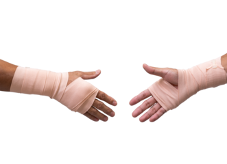 Broken hand warp with elastic bandage