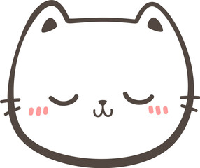 cute cat head cartoon element