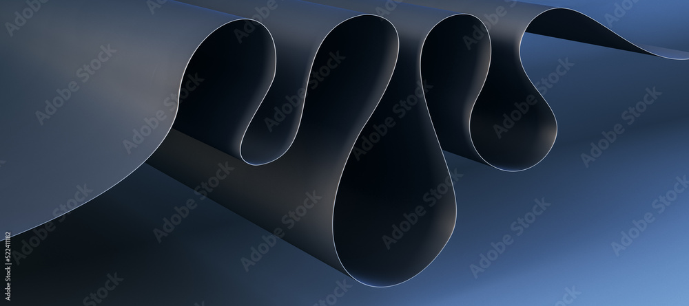 Poster Abstract back cloth waves background. Design and texture concept. 3D Rendering.