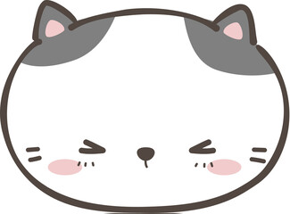 cute cat head cartoon element