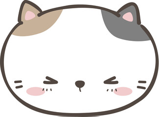 cute cat head cartoon element