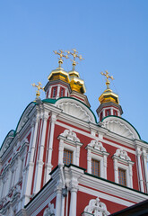 Fototapeta na wymiar Novodevichy Monastery. Gate Church of the Transfiguration of the Lord