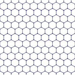 White abstract background and blue hexagon