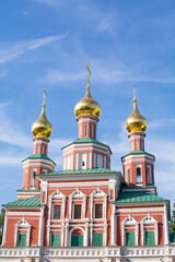 Fototapeta na wymiar Novodevichy Monastery. Gate Church of the Transfiguration of the Lord