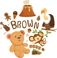 Illustration of isolated color brown group vector