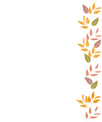 Fototapeta na wymiar frame, postcard, autumn colored leaves for your decor greeting invitation on a white background