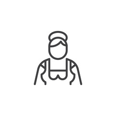 Bavarian woman line icon