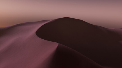 Sunset Landscape, with Desert Sand Dunes. Beautiful Modern Background with Natural Gradient Sky