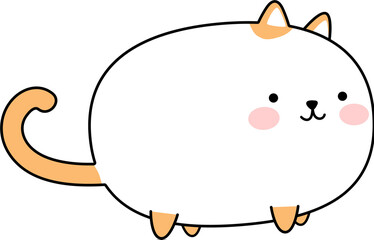 cute chubby cat cartoon element