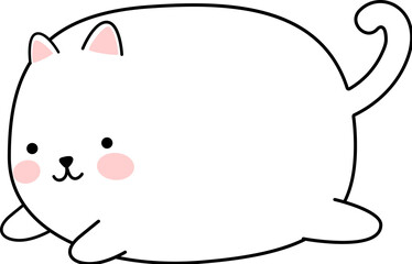 cute chubby cat cartoon element