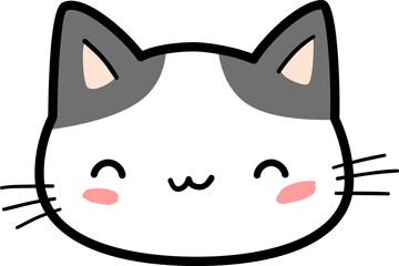 cute cat head cartoon element