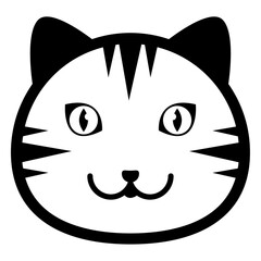 smiling cat face silhouette design graphic