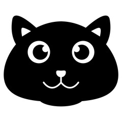 smiling cat face silhouette design graphic
