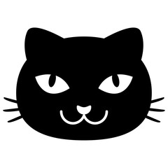 smiling cat face silhouette design graphic
