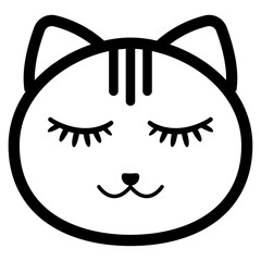 smiling cat face silhouette design graphic