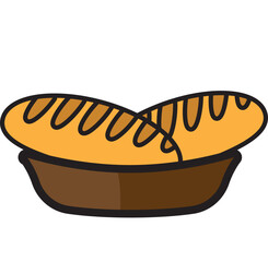 Loaf of bread. Bread icon for poster. Bakery.