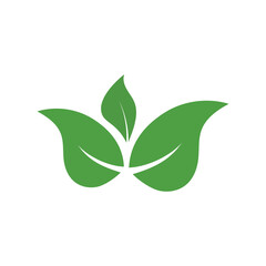 Logos of green Tree leaf ecology nature element vector