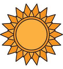 Sun symbol. Picture for the holiday. Sunlight.