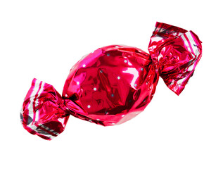 Candy Wrapped In Pink Foil with transparent background