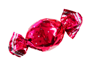 Candy Wrapped In Pink Foil with transparent background