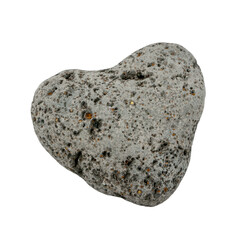 Heart-shaped lava stone isolated with transparent background
