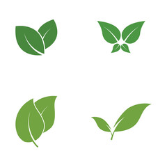 Logos of green Tree leaf ecology nature element vector