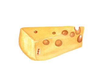 Watercolor illustration of cheese