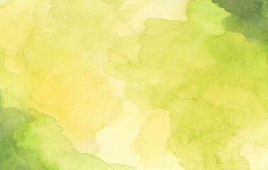 Green abstract watercolor texture background. Vintage grunge textured design on paper in summer or springtime.