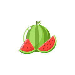fresh watermelon vector illustration, flat colorful fruits vector