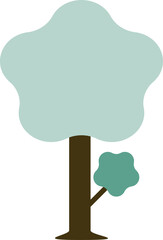 Tree cartoon design illustration, Flat style minimal