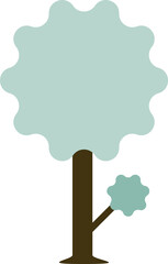 Tree cartoon design illustration, Flat style minimal