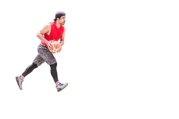 Fototapeta na wymiar man playing basketball PNG