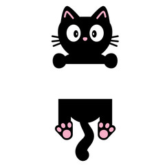 Black cat split monogram design.
