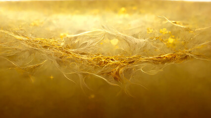 3D render gold abstract background with soft glowing backdrop texture for christmas and valentine.