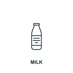 Milk icon. Monochrome simple Drinks icon for templates, web design and infographics