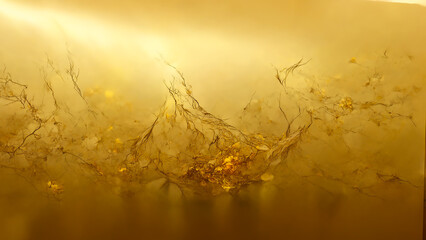 3D render gold abstract background with soft glowing backdrop texture for christmas and valentine.