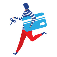 Obraz premium face mask steal credit card information