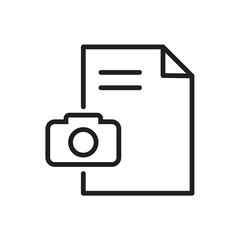 Photo file format outline icon. Photo gallery document, image file symbol. vector illustration