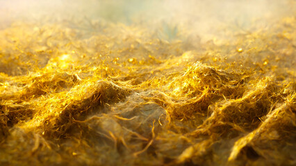 3D render gold abstract background with soft glowing backdrop texture for christmas and valentine.
