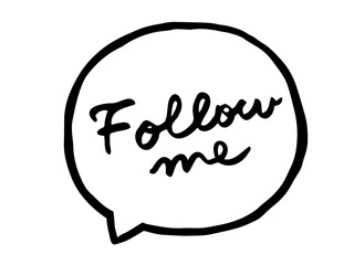かわいい文字の吹き出しFollowme／手書き文字素材