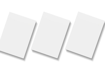 Blank paper illustration for mockup. Flyer or poster. 3D Rendering.