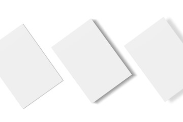 Blank paper illustration for mockup. Flyer or poster. 3D Rendering.