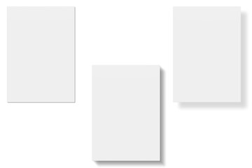 Blank paper illustration for mockup. Flyer or poster. 3D Rendering.