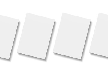 Blank paper illustration for mockup. Flyer or poster. 3D Rendering.