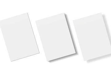 Blank paper illustration for mockup. Flyer or poster. 3D Rendering.