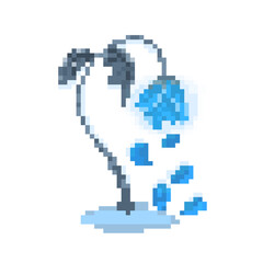 Fototapeta premium Pixel art dying blue rose.